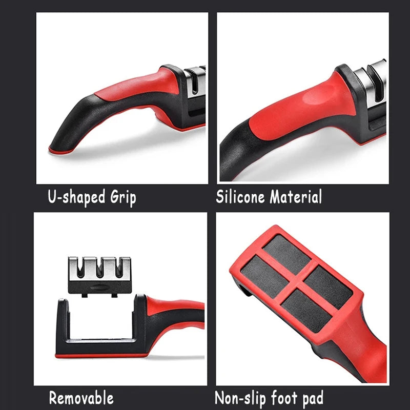 Compact and Efficient Knife Sharpener β 3 Stages, Non-Slip Base