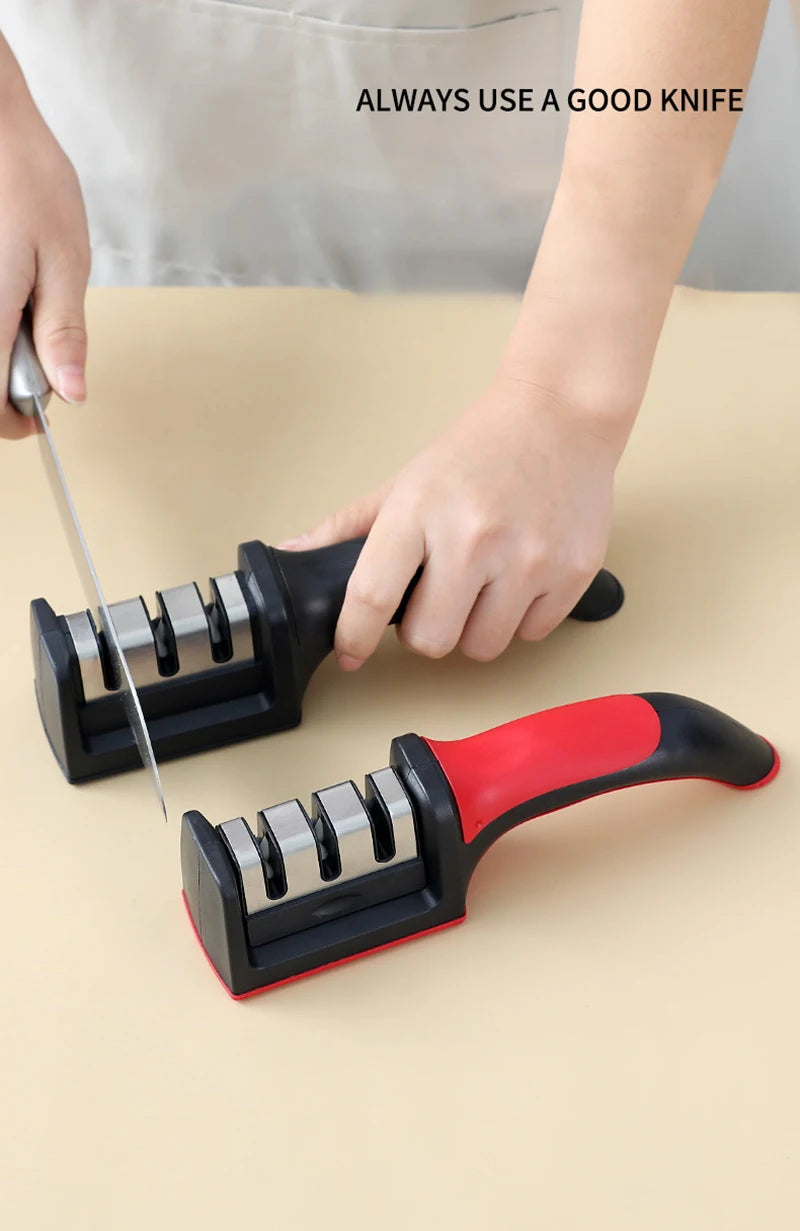 Compact and Efficient Knife Sharpener β 3 Stages, Non-Slip Base