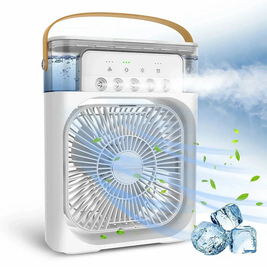 3-in-1 Comfort: Portable Humidifier, Fan, and Air Conditioner with LED Light